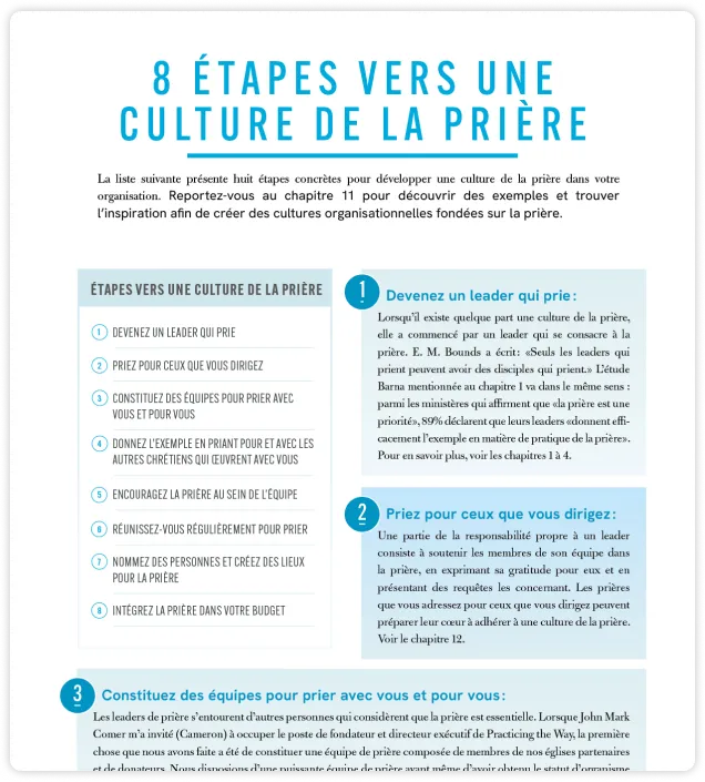 8 étapes vers une culture de prière