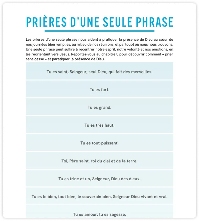 Prières d'une phrase